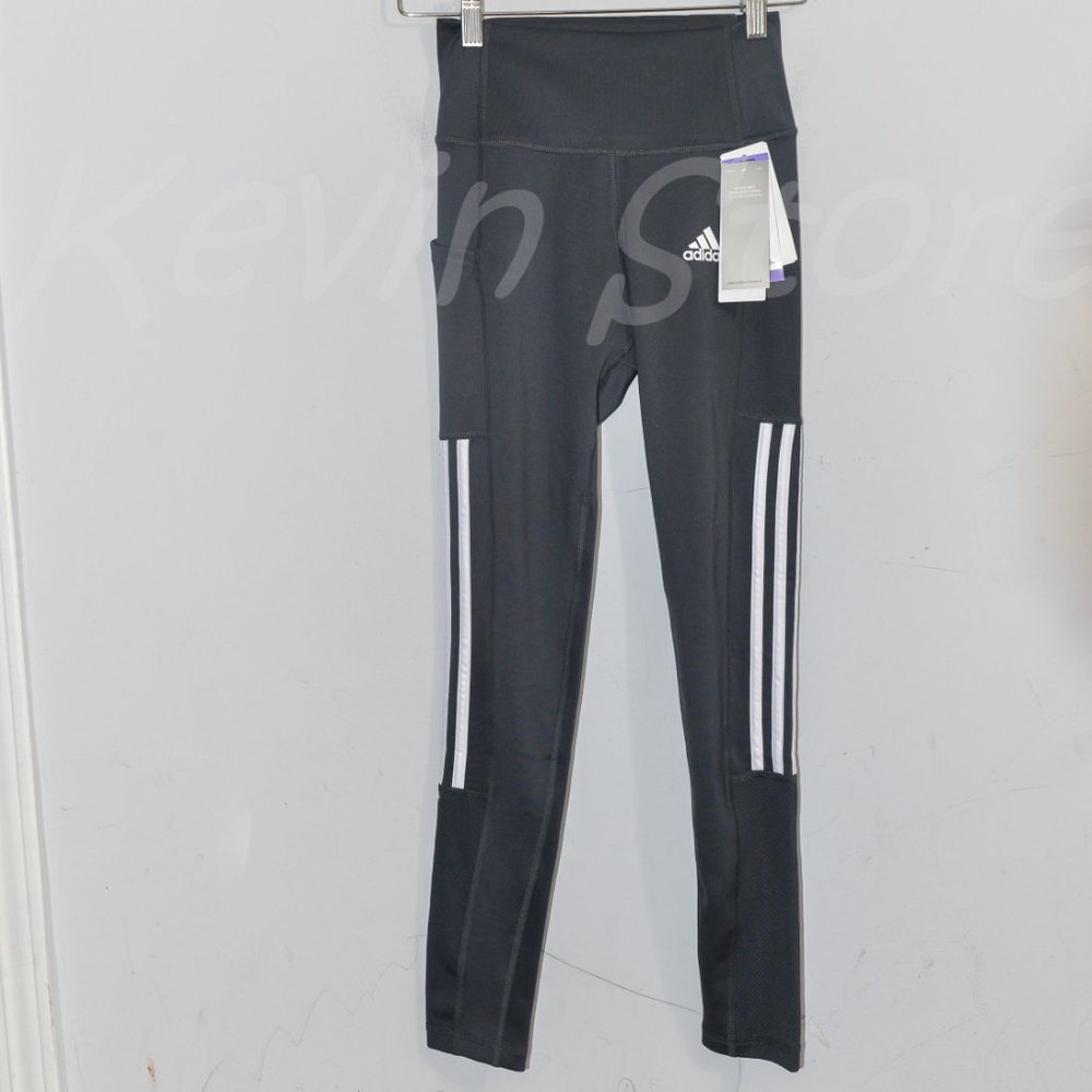 Adidas Women Ladies' 3-Stripe Tight with Mesh in Gray - Picture 6 of 10